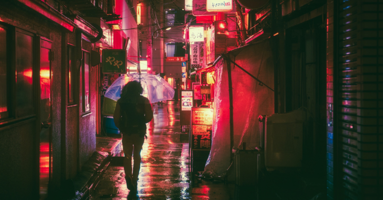 Japanese street signs and conversation bubbles in various languages