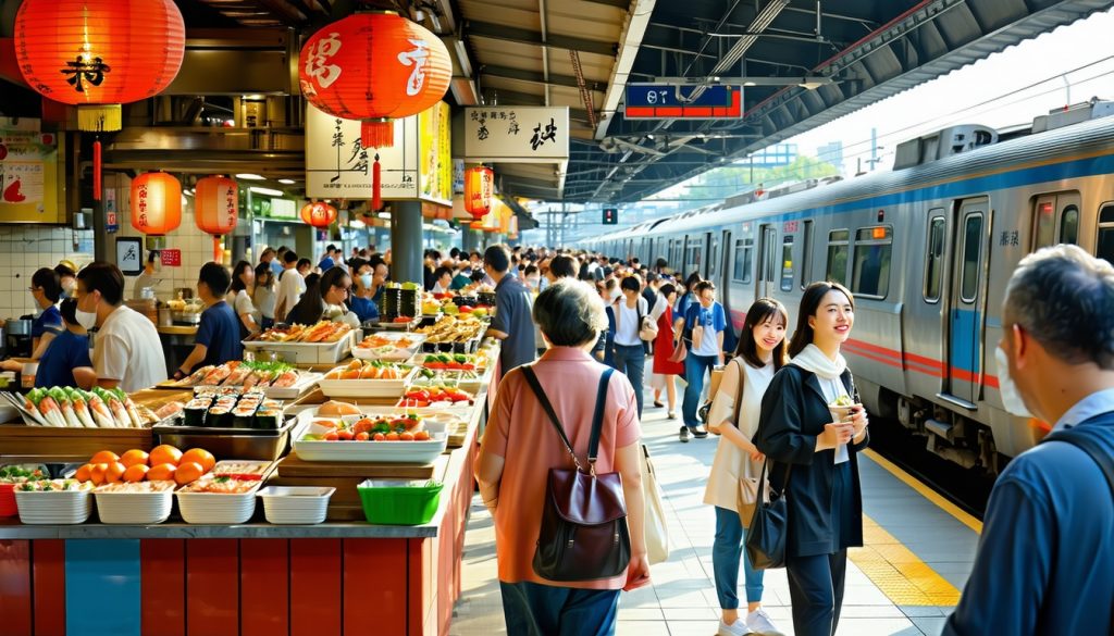 tokyo food markets near stations